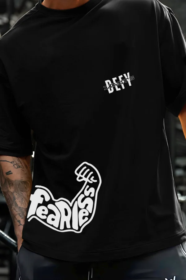 Defy Limits Black Gym Oversized T-Shirt