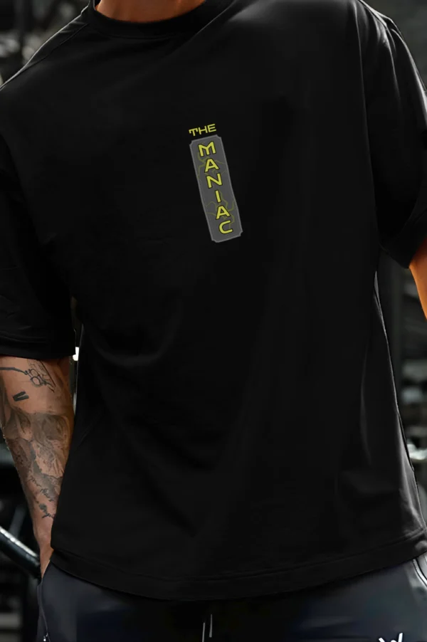 The Maniac Black Gym Oversized T-Shirt - Image 2