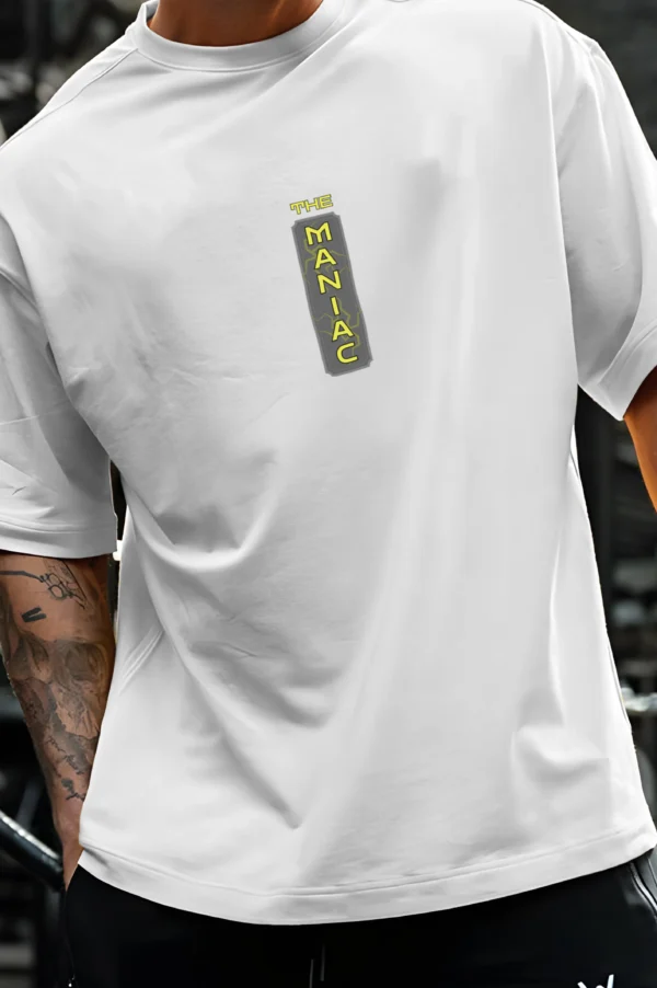 The Maniac White Gym Oversized T-Shirt - Image 2