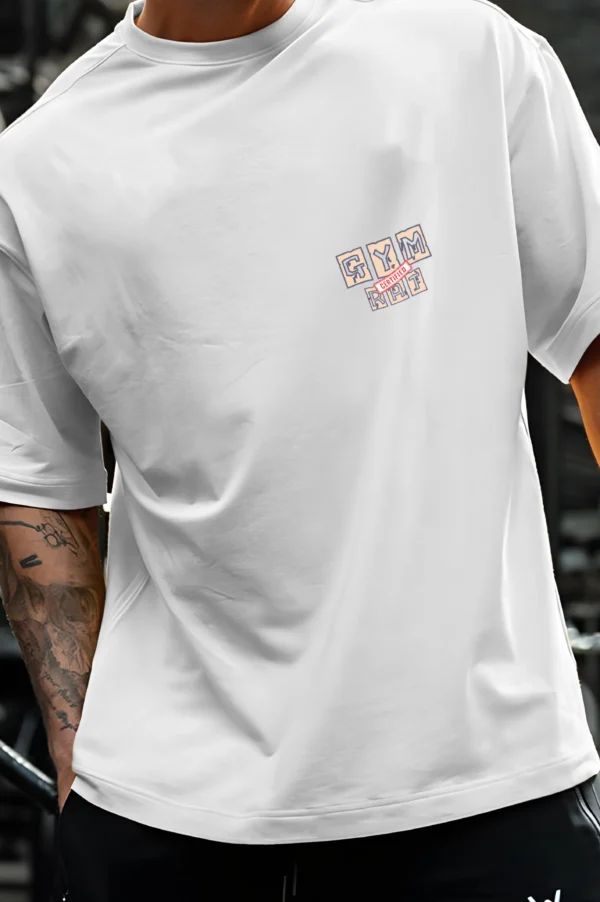 Gym Rat White Gym Oversized T-Shirt - Image 3