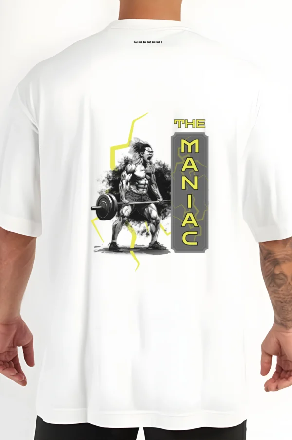 The Maniac White Gym Oversized T-Shirt