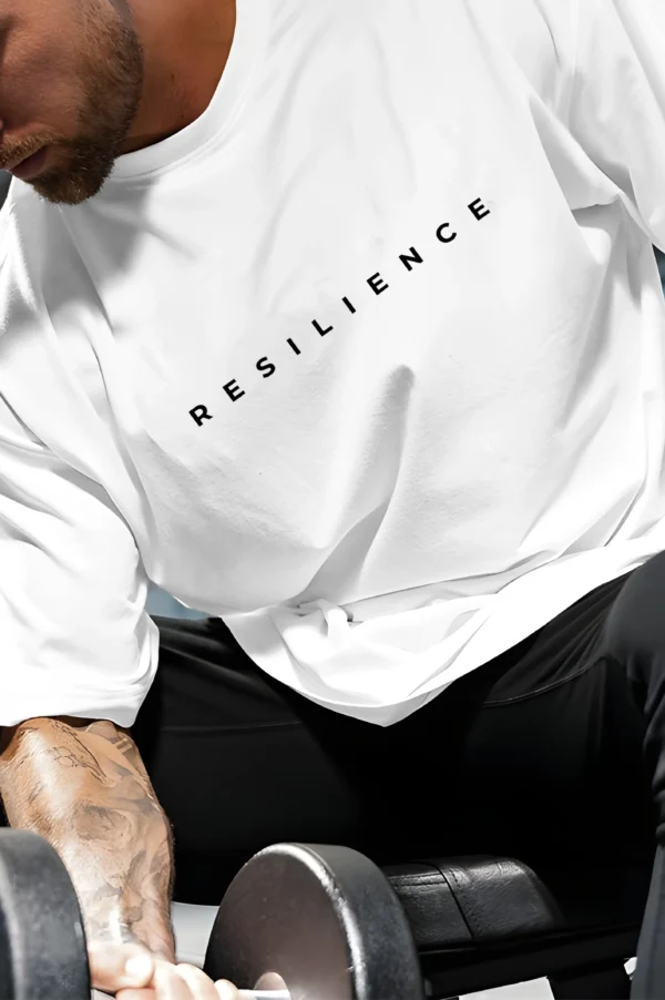 Resilience White Gym Oversized T-Shirt - Image 2