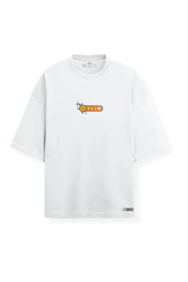 Basketball & Sneaker White Oversized T-Shirt