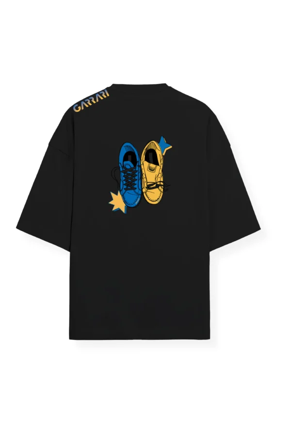 Basketball & Sneaker Black Oversized T-Shirt - Image 2