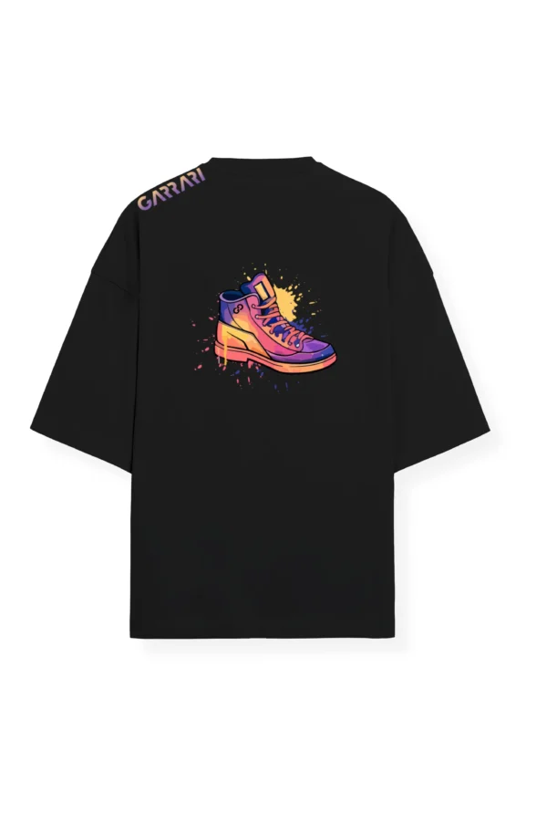 Sneaker Splash Black Oversized T-Shirt - Image 2