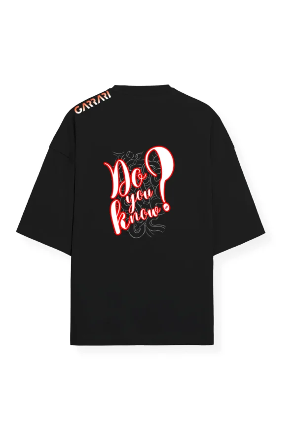 Do You Know Black Oversized T-Shirt - Image 2