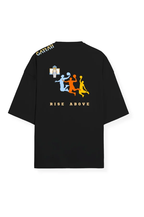 Rise Above Black Oversized T-Shirt - Image 2