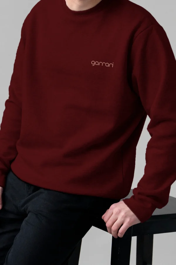 Berry Maroon Oversized Sweatshirt - Image 2