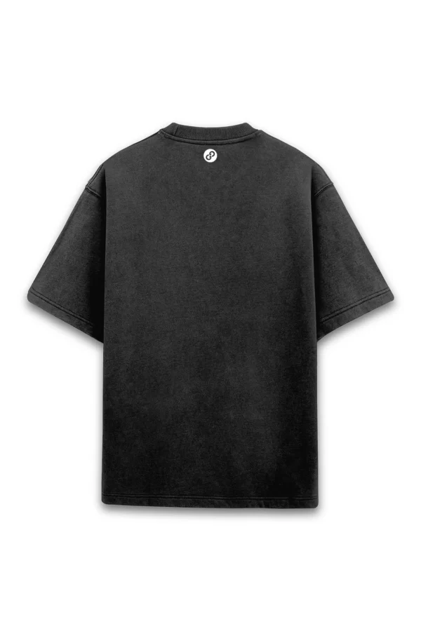 Black Acid Wash Oversized T-Shirt - Image 2