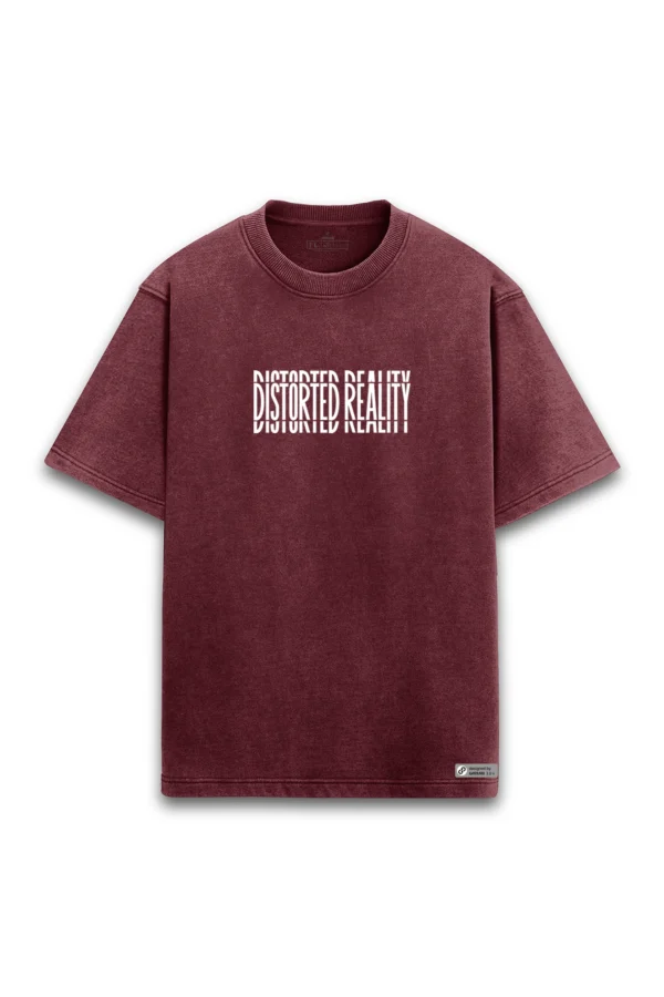 Maroon Acid Wash Oversized T-Shirt